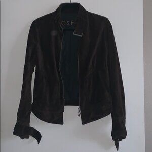 Italian Calfskin brown suede jacket